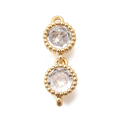 Brass Pave Cubic Zirconia Connector Charms KK-N289-26G-05-1
