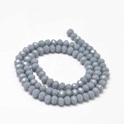 Faceted Rondelle Glass Beads Strands X-GLAA-I033-6mm-21-1