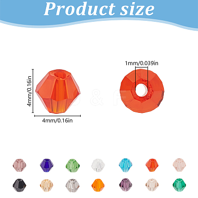 14 Strands 14 Colors Imitate Austrian Crystal Bicone Glass Beads Strands GLAA-GO0001-21-1