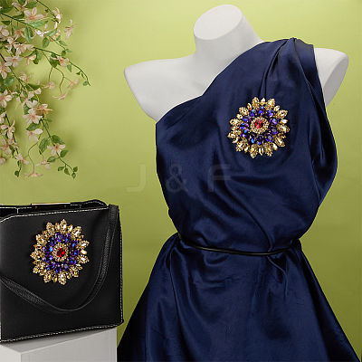 2Pcs Alloy Glass Rhinestone Cabochons FIND-FG0004-83G-1