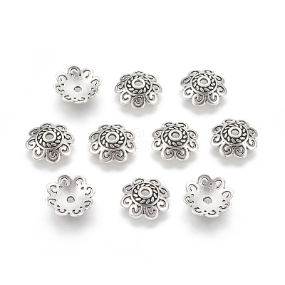 Tibetan Style Alloy Bead Caps X-TIBE-60309-AS-LF-1