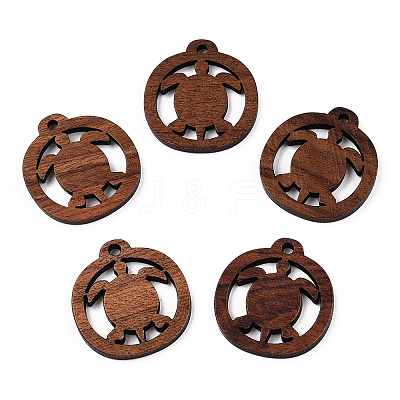 Natural Walnut Wood Pendants WOOD-T023-23-1