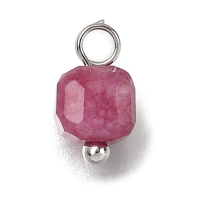 Natural Colorful Tourmaline Faceted Table Cut Cube Charms PALLOY-JF04367-02-1