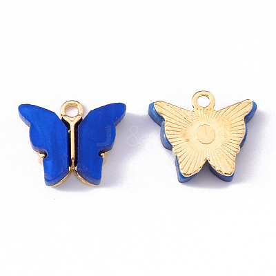 Alloy Acrylic Pendants X-ENAM-R136-01F-1