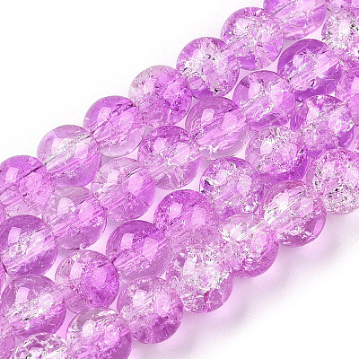 Baking Paint Crackle Glass Bead Strands CCG-S001-8mm-14-1