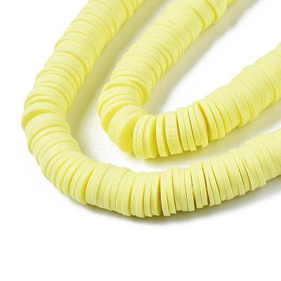 Flat Round Handmade Polymer Clay Beads CLAY-R067-10mm-23-1