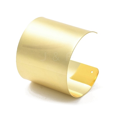 Brass Plain Wide Cuff Bangles BJEW-D039-04G-1