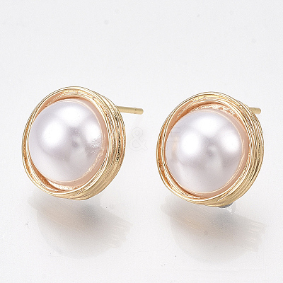 Brass Stud Earring Findings KK-S350-429-1