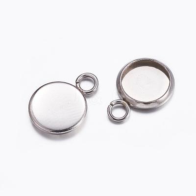 Tarnish Resistant 304 Stainless Steel Pendant Cabochon Settings STAS-K146-054-8mm-1