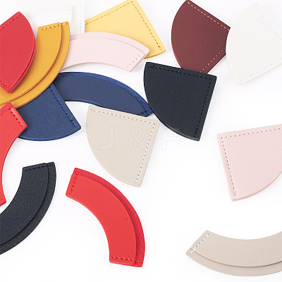 16Pcs 16 Styles PU Leather Fan Bookmarks AJEW-TA0002-23-1