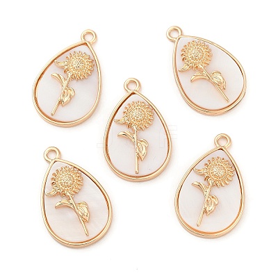 Natural Freshwater Shell Flower Pendants BSHE-Z003-36KCG-1