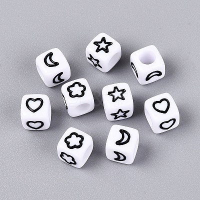 Opaque Acrylic Beads SACR-Q001-09B-1