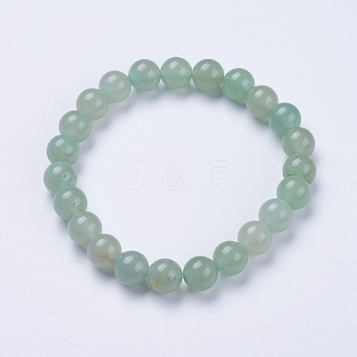 Natural Green Aventurine Beaded Stretch Bracelets BJEW-I253-8mm-10-1