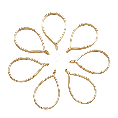 Rack Plating Alloy Teardrop Open Back Bezel Pendants PALLOY-TA0001-09G-1