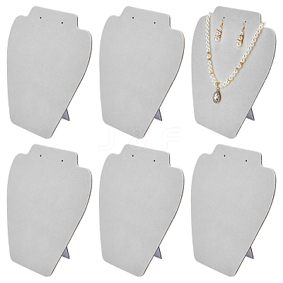 Bust Shaped Velvet Necklaces Jewelry Display Stands ODIS-WH0043-159A-1