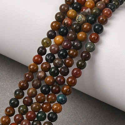 Natural Ocean Jasper Beads Strands X-G-F668-26-4mm-1