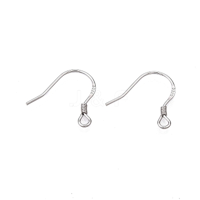 Anti-Tarnish Rhodium Plated 925 Sterling Silver Earring Hooks STER-N016-32P-1