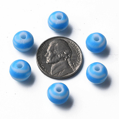 Opaque Striped Acrylic Beads MACR-S373-27D-09-1