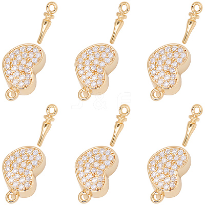 6Pcs Brass Micro Pave Clear Cubic Zirconia Box Clasps KK-BBC0019-67-1