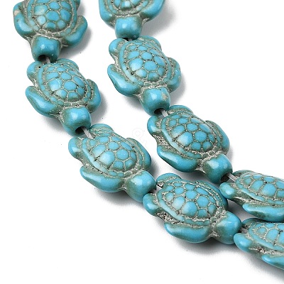 Synthetic Turquoise Beads Strands G-E456-35E-11x14mm-02-1