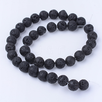 Natural Lava Rock Beads Strands X-G-Q462-8mm-24-1