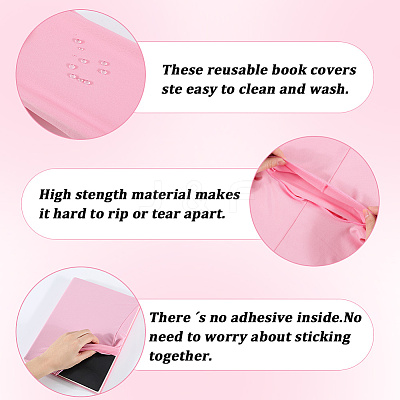 3Pcs Elastic Fabric Book Covers AJEW-CP0006-14G-1
