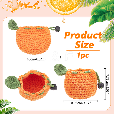 1Pc Tangerine Woolen Crochet Wallets AJEW-NB0005-93-1