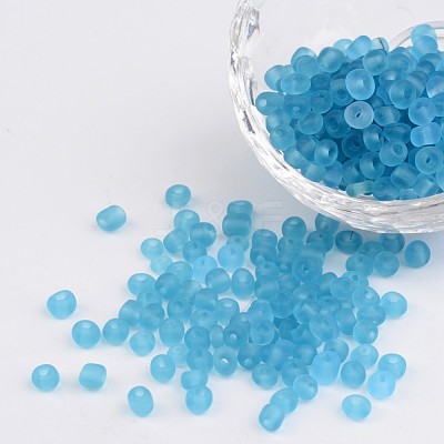 6/0 Frosted Round Glass Seed Beads X-SEED-A008-4mm-M3-1