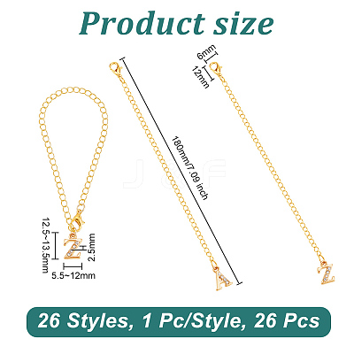 Letter A~Z Alloy Rhinestone Cup Pendant Decorations HJEW-AB00386-1