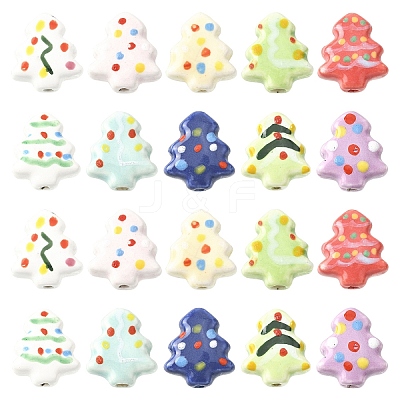 10Pcs 10 Colors Handmade Porcelain Beads PORC-YW0001-46-1