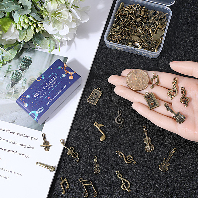 78Pcs 13 Styles Tibetan Style Alloy Pendants FIND-SC0006-81-1