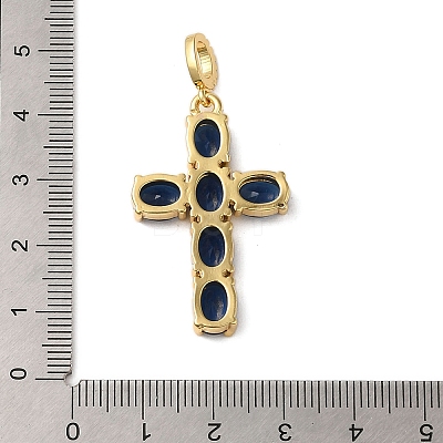 Rack Plating Brass Micro Pave Cubic Zirconia Pendants KK-P279-29G-1