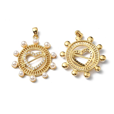 Plastic Imitation Pearl Pendants KK-P235-07G-1