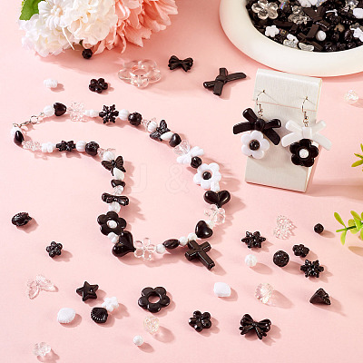 100G Transparent & Opaque Acrylic Beads TACR-TA0001-57G-1