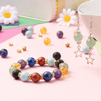 192Pcs 8 Styles 10mm Gemstone Beads Chakra Yoga Healing Stone Kits G-LS0001-02C-1