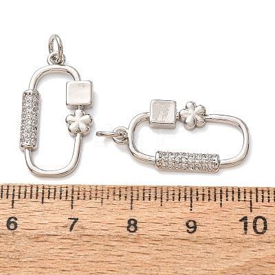 Brass Micro Pave Clear Cubic Zirconia Pendants CU-CBA2907-06P-1