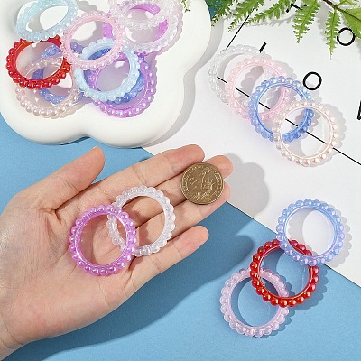 20Pcs UV Plating Opaque Acrylic Bead Frame PACR-YW0001-37-1