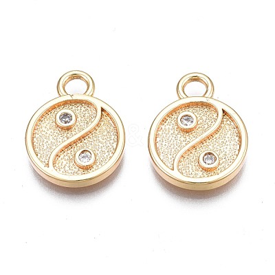 Brass Micro Pave Cubic Zirconia Pendants KK-N232-263-1