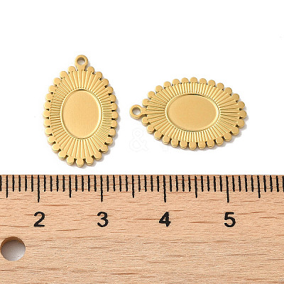 Manual Polishing 304 Stainless Steel Pendant Cabochon Settings STAS-P335-24G-1