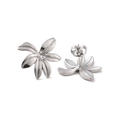 Non-Tarnish Flower 304 Stainless Steel Stud Earrings for Women EJEW-L272-031P-02-1