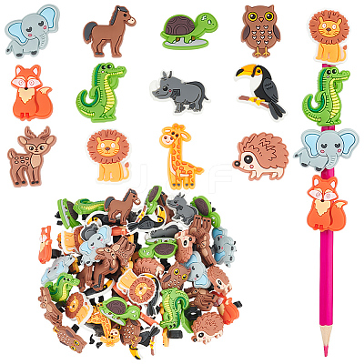 72Pcs 12 Style PVC Plastic Cartoon Style Straw Toppers FIND-DR0001-04-1