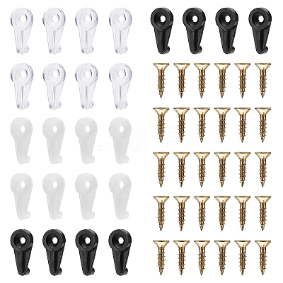 60 Sets 3 Colors Plastic Glass Retainer Clips Kit FIND-GA0001-66-1