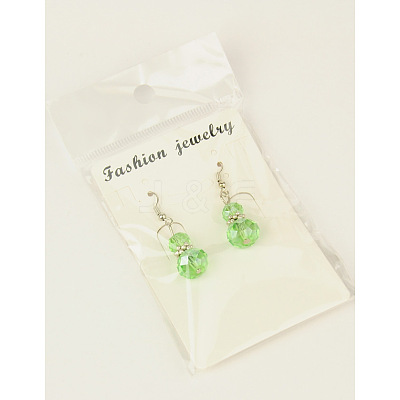 Stylish Faceted Glass Calabash Dangle Earrings EJEW-JE00428-1