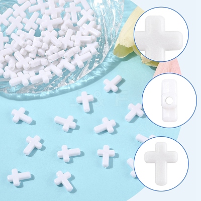 200Pcs Opaque Acrylic Beads SACR-FS0001-39I-1