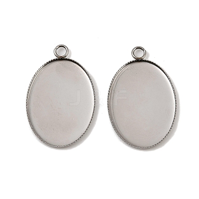 304 Stainless Steel Pendant Cabochon Settings STAS-NH0002-01A-P-1