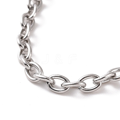 Non-Tarnish 304 Stainless Steel Cable Chain Bracelet for Men Women BJEW-E031-01P-08-1
