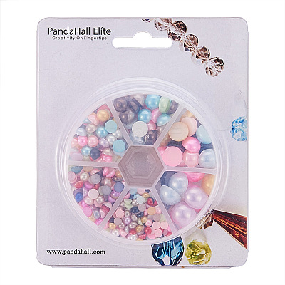 1Box ABS Plastic Imitation Pearl Dome Cabochons SACR-PH0001-M-1