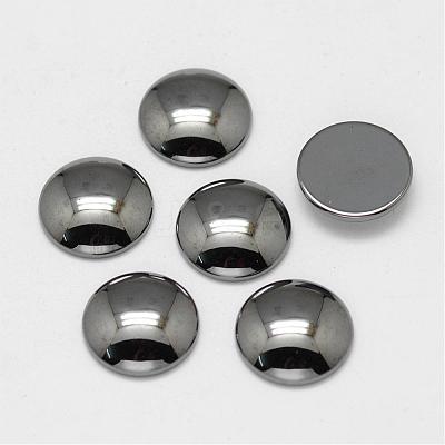 Non-magnetic Synthetic Hematite Cabochons G-P162-05-4mm-1