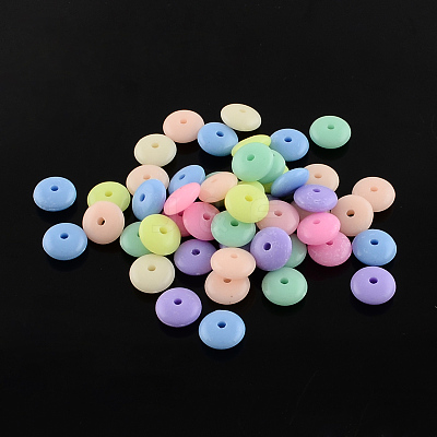Donut Solid Color Opaque Acrylic Beads X-SACR-S037-M05-B-1
