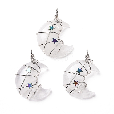 Natural Quartz Crystal Pendants G-B023-01P-08-1
